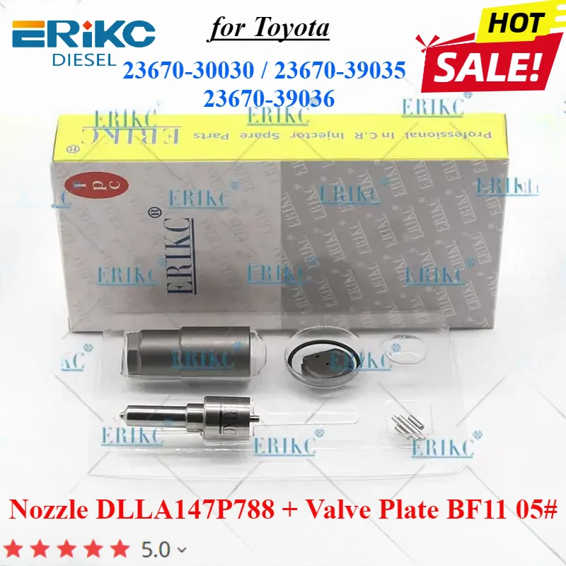 23670-39035 Injector Repair Kits Nozzle DLLA147P788 093400-7880 Valve Plate BF11 05# for Toyota HILUX 23670-39036 23670-30030