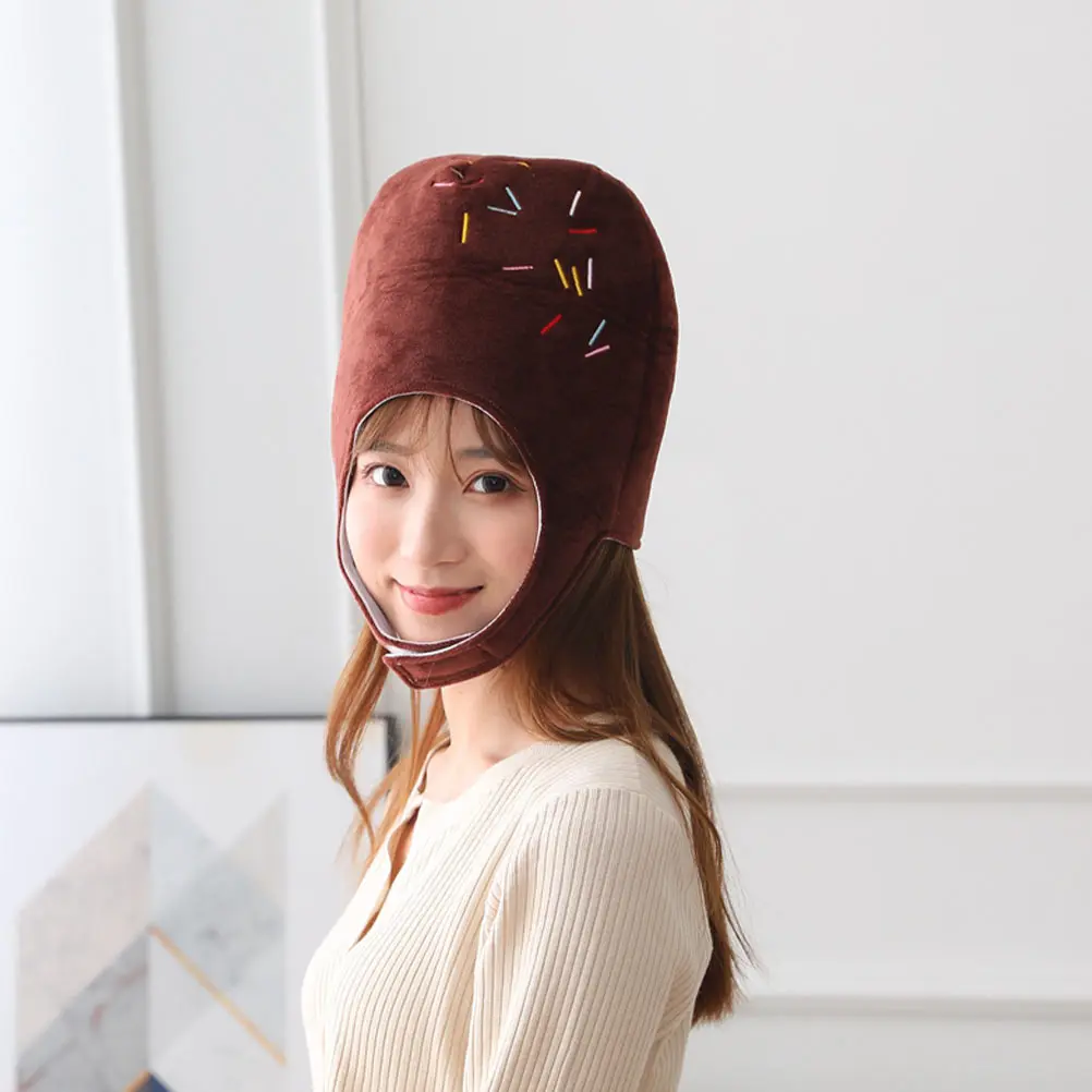 

Party Decorative Hat Photo Prop Carnival PP Cotton Warm Comfortable Stylish Shape Chocolate Shaped Head Cover Halloween