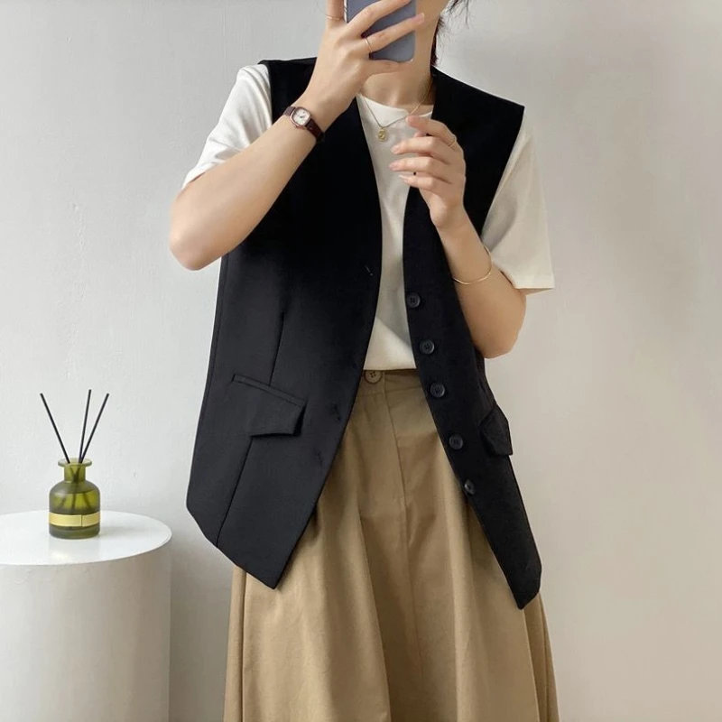

Spring Fashion New Versatile Women's Suit Vest Sleeveless Design, High-end Korean Casual Slim Fit Blazers for Women