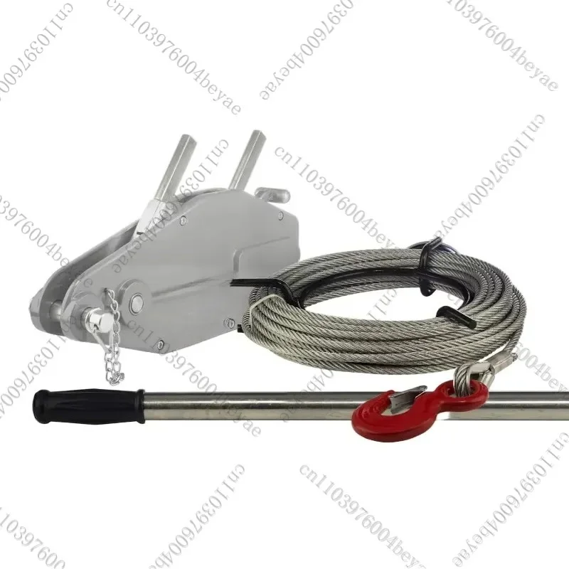 Heavy Duty 3.2 Ton Manual Winch Manual Cable Hoist with 20m Wire Rope for Lifting