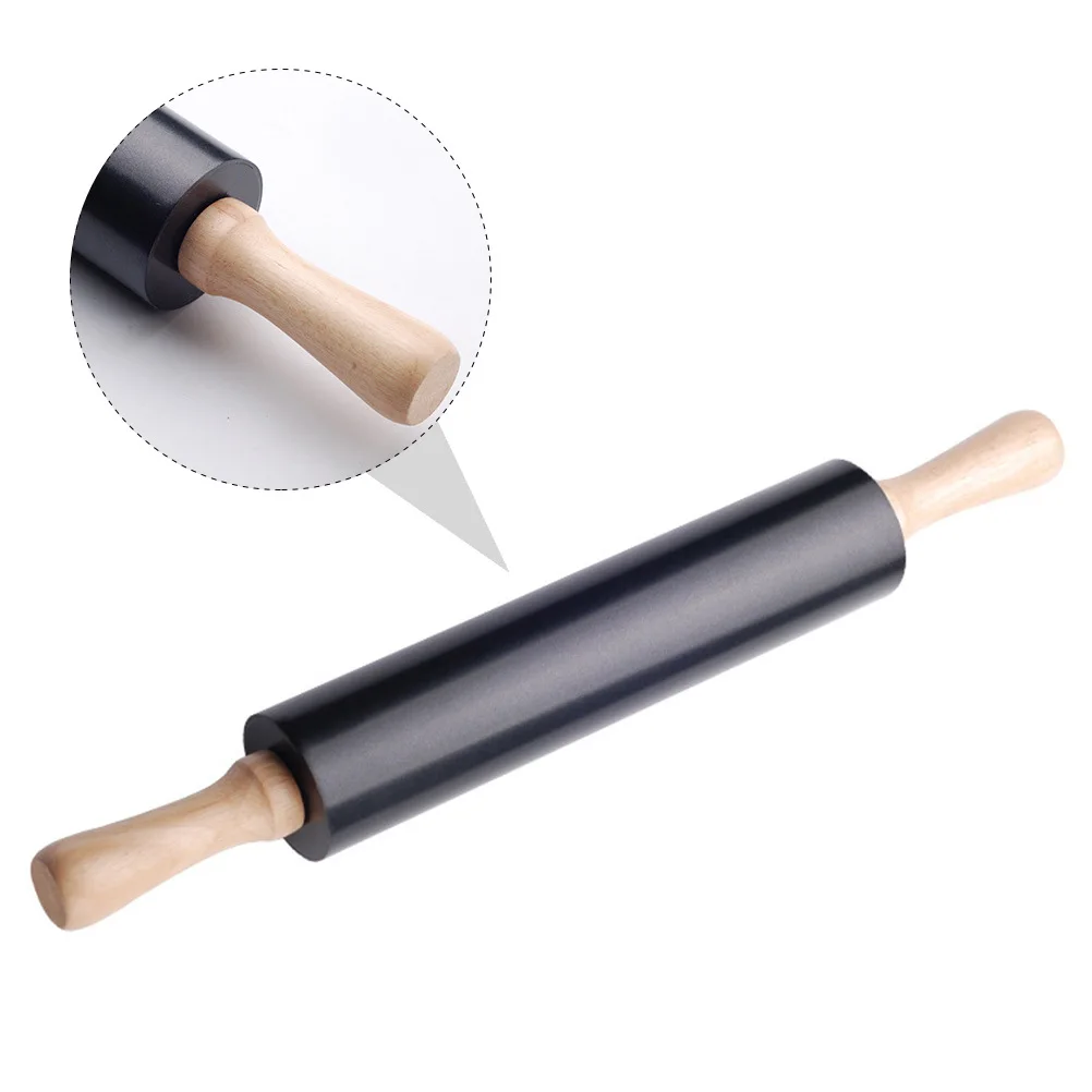 

1pc Baking Tool Ergonomic Wooden Handle Rolling Stick Non-Stick Dough Roller For Home Kitchen Supply Sturdy Smooth