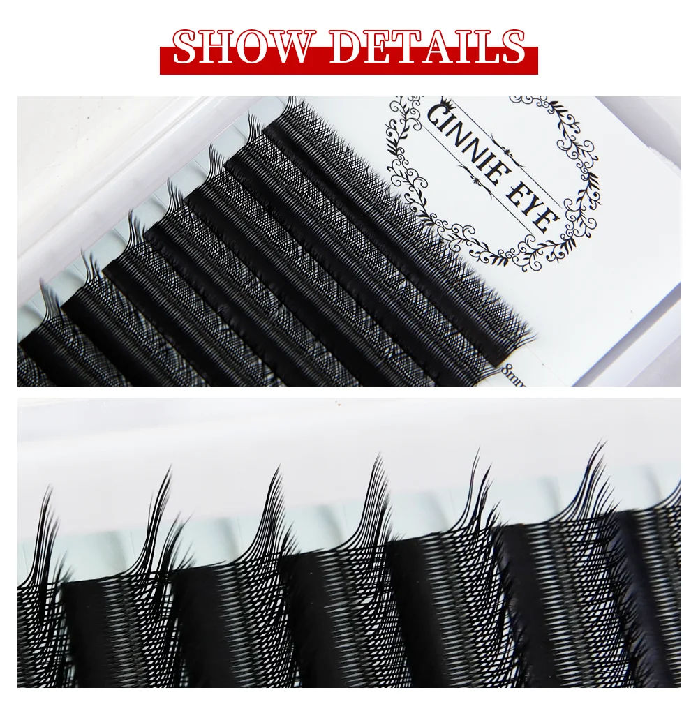 Neue 5DW M Curl Wimpernverlängerungen 4DW 2D YY Vorgefertigte Volumenfächer 7mm 3DW LU/L Einzelwimpernbündel Cilios 5W Naturhaar – Detail 4