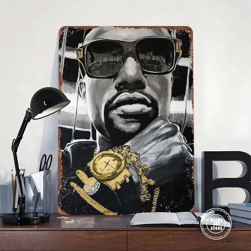 Floyd Mayweather Tinplate Poster Customized Wall Art Retro Vintage Metal Signs for Fans Decoration Home Decor Items House Room