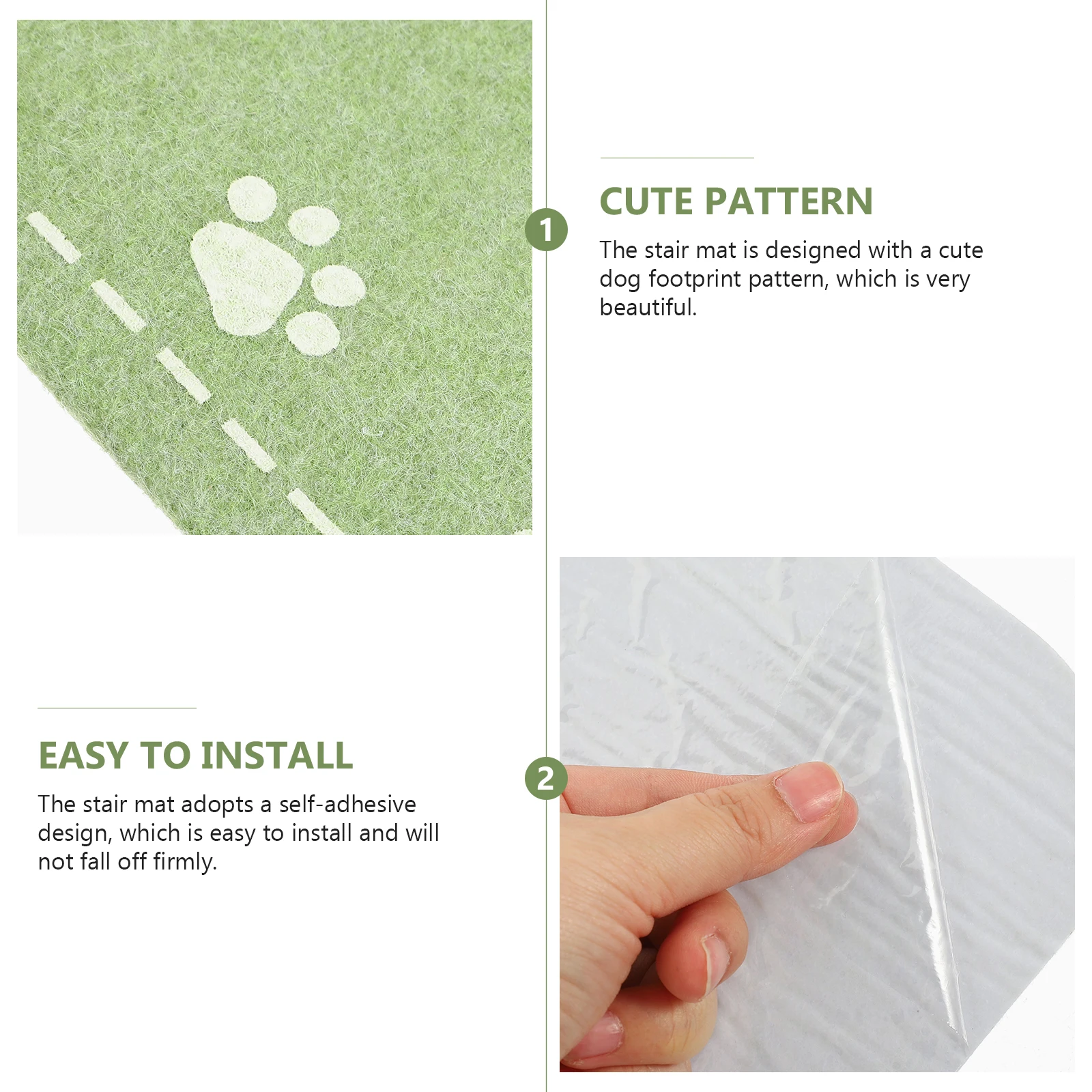 

3pcs Mat Non-Slip Safety Tread Pad For Kids Pets Staircase Rug Step Cushion Home Decor Washable Reusable Treads Comfortable Mute