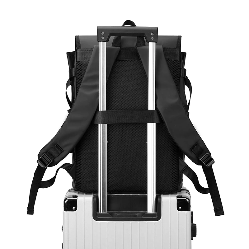 2026 new luminous safety design men's backpack with foreskin film material, computer backpack, student schoolbag travel backpack
