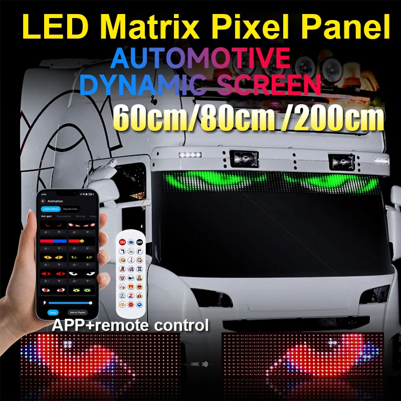

60cm 200cm Truck Car LED Pixel Panel Light APP Bluetooth Remote Control Soft Foldable Lighting Scrolling for Board Windshield