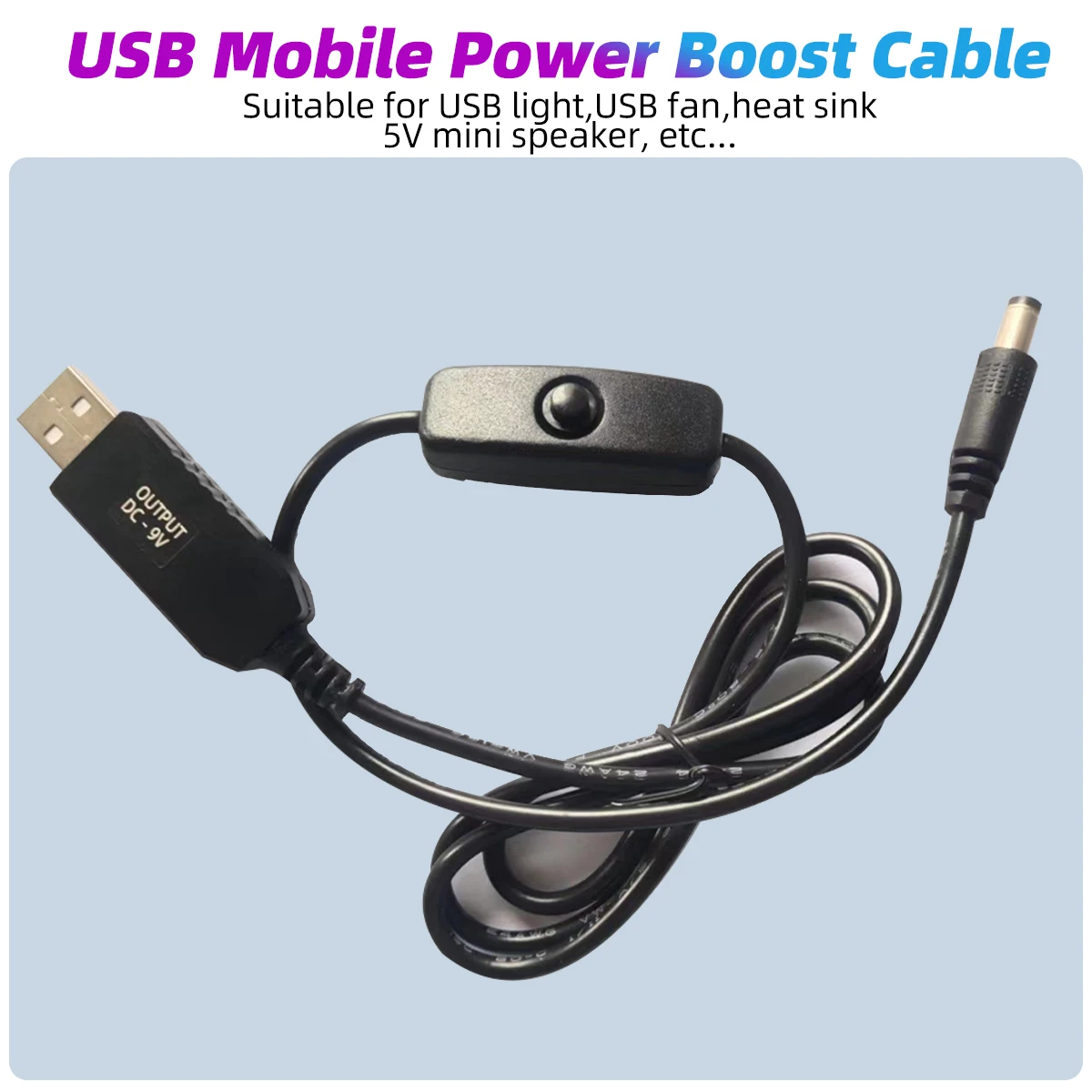 FONKEN USB 컨버터 케이블 파워뱅크-와이파이 케이블 어댑터, USB DC 5V-9V 와이파이 라우터 케이블, 5.5x2.1mm 부스트 라인