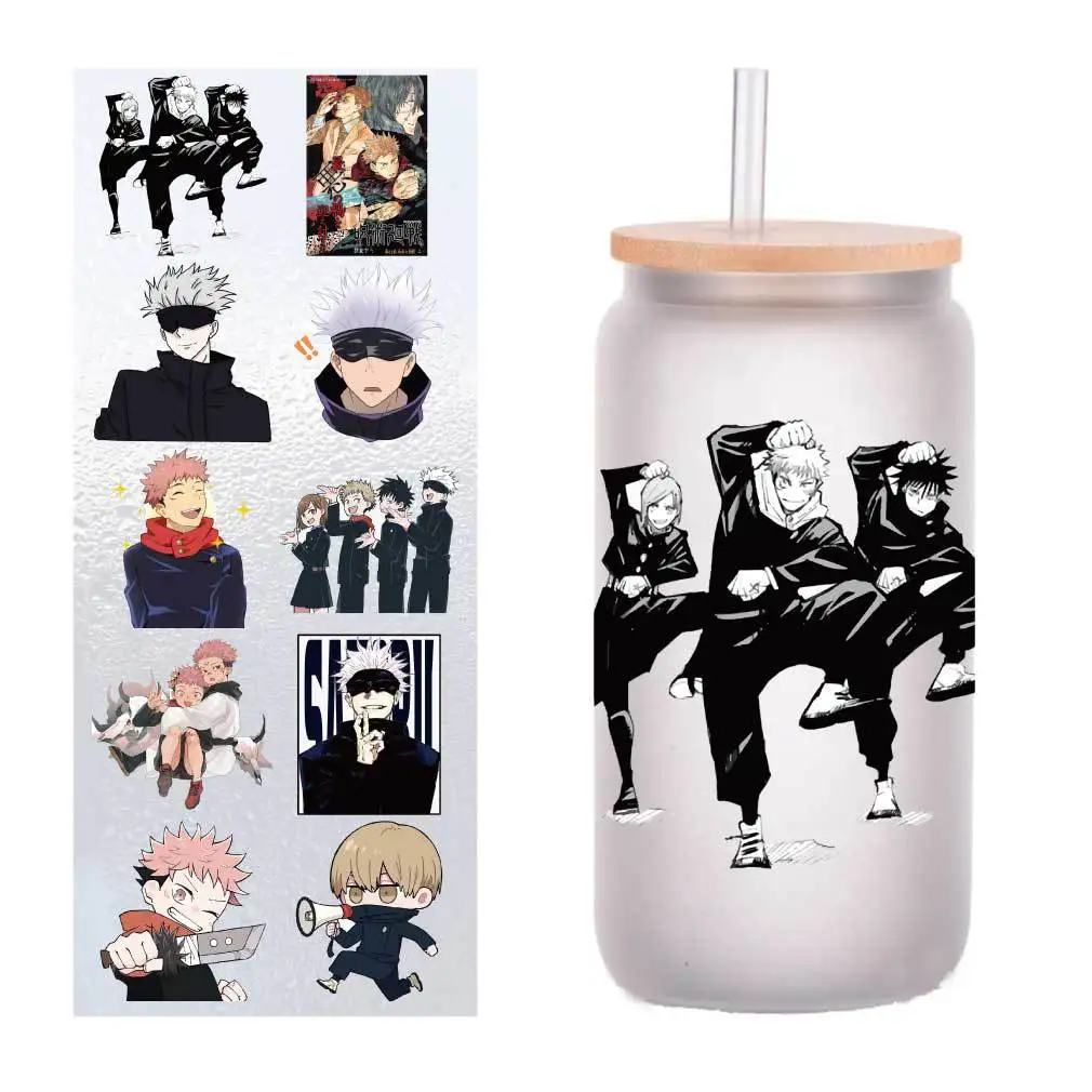 

10 pieces/pack spell war giant knotweed Youren UV transfer sticker Crystal label Cup sticker customized four inches.