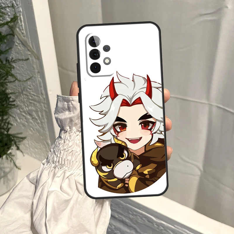 Genshin Impact Arataki Itto funda para Samsung Galaxy A35 A55 A15 A34 A54 A14 A56 A52 A53 A16 A26 A36 A32 A12 A33 A13 A17