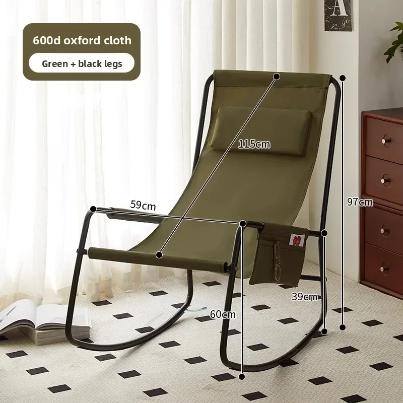 Single outdoor rocking chair, recliner chair, summer breathable fabric rocking chair, can be sitting or lying down