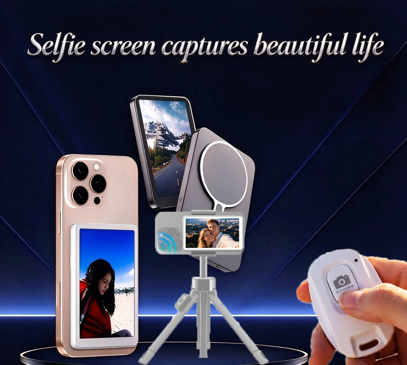 Magnetic Cell Phone Vlog Self Timer Monitor Screen Using Rear Camera Monitor For Live Streaming Creating Content Self-Timer