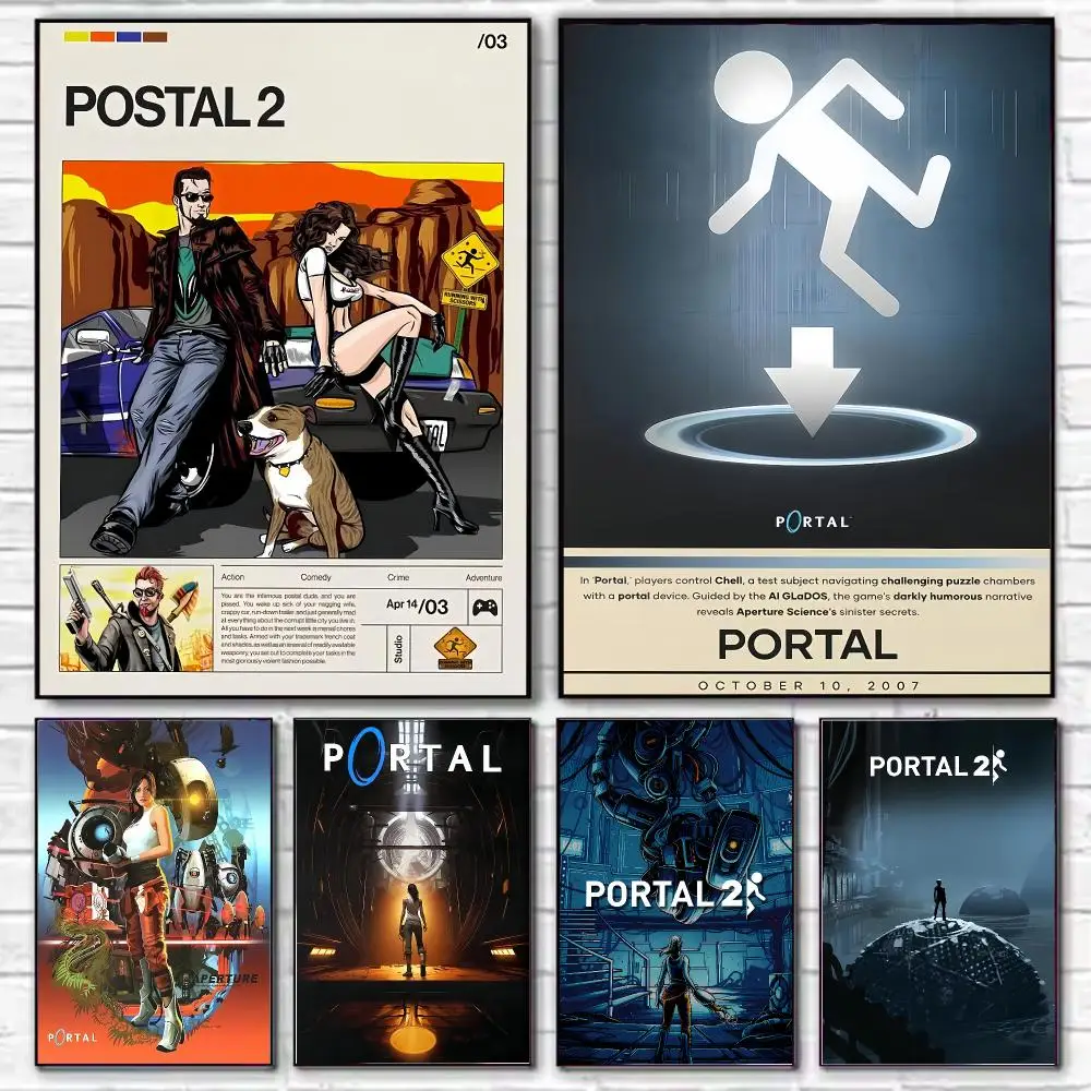 Famous Game P-Portal 2 Poster Stylish Wall Art Print for Living Room Bedroom Study Office Café Home Decor Modern Gift