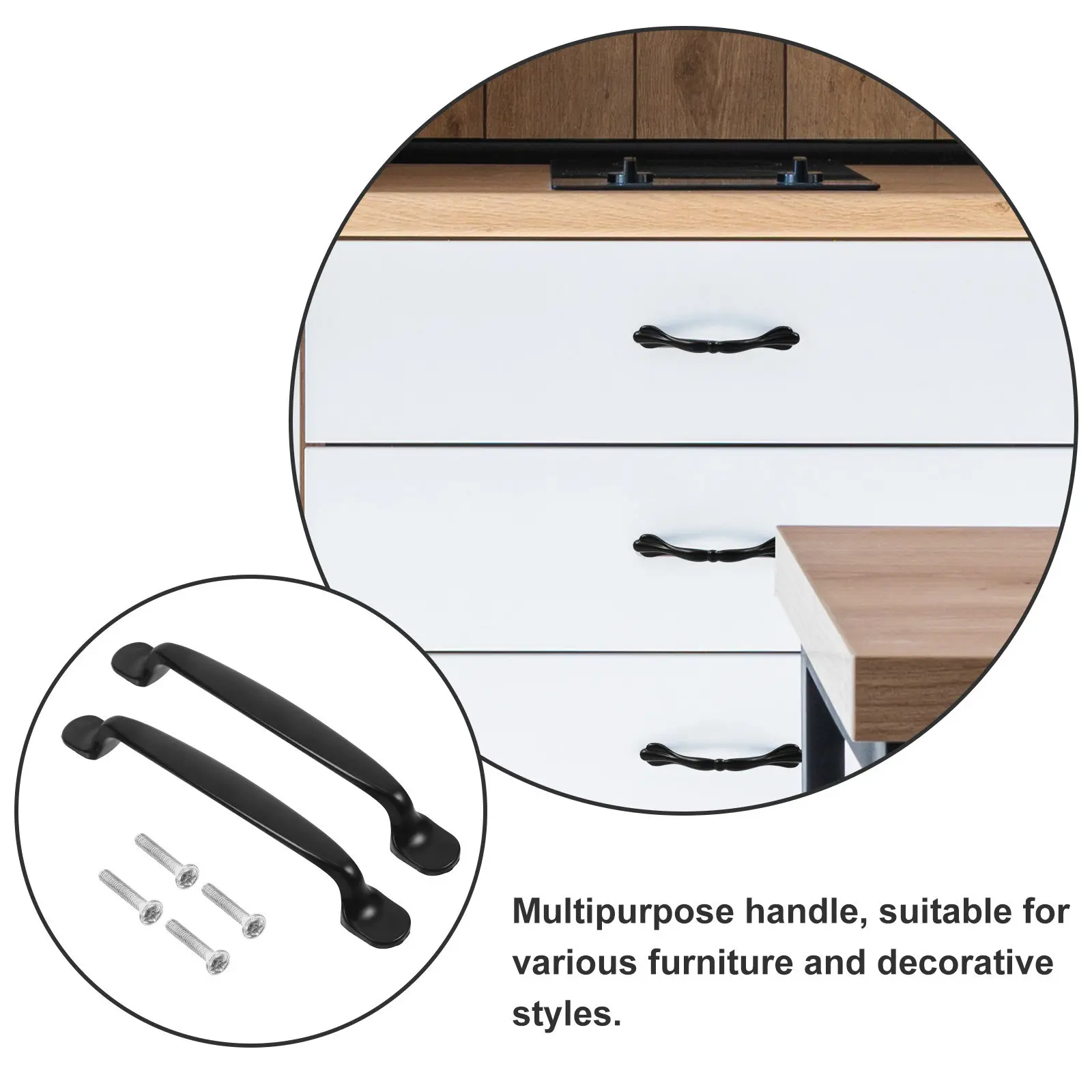 2Pcs 96Mm Aluminum Alloy Drawer Pulls Cabinet Handles for Kitchen Bathroom Dresser Cupboard Modern Sleek Design Easy Install