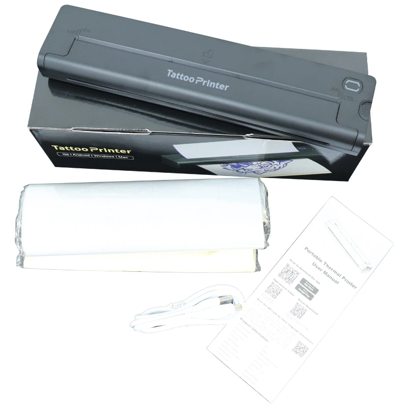 P19 A4 Wireless Tattoo Stencil Printer Tattoo Thermal Copier Machine-Compatible with Smartphone & PC For Tattoo Design Transfer
