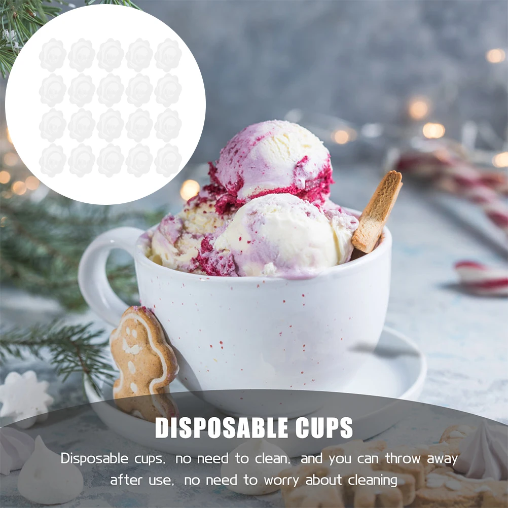 

20Pcs Portable Dessert Cups Ice Cream Server Cups Made of High-Grade Pet Material Ideal for Smoothie Ice Cream Wedding Events