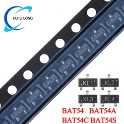 100 pz/lotto BAT54 KL1 BAT54A KL2 BAT54C KL3 BAT54S KL4 SOT-23 0V/200mA SMD raddrizzatore a diodi Schottky