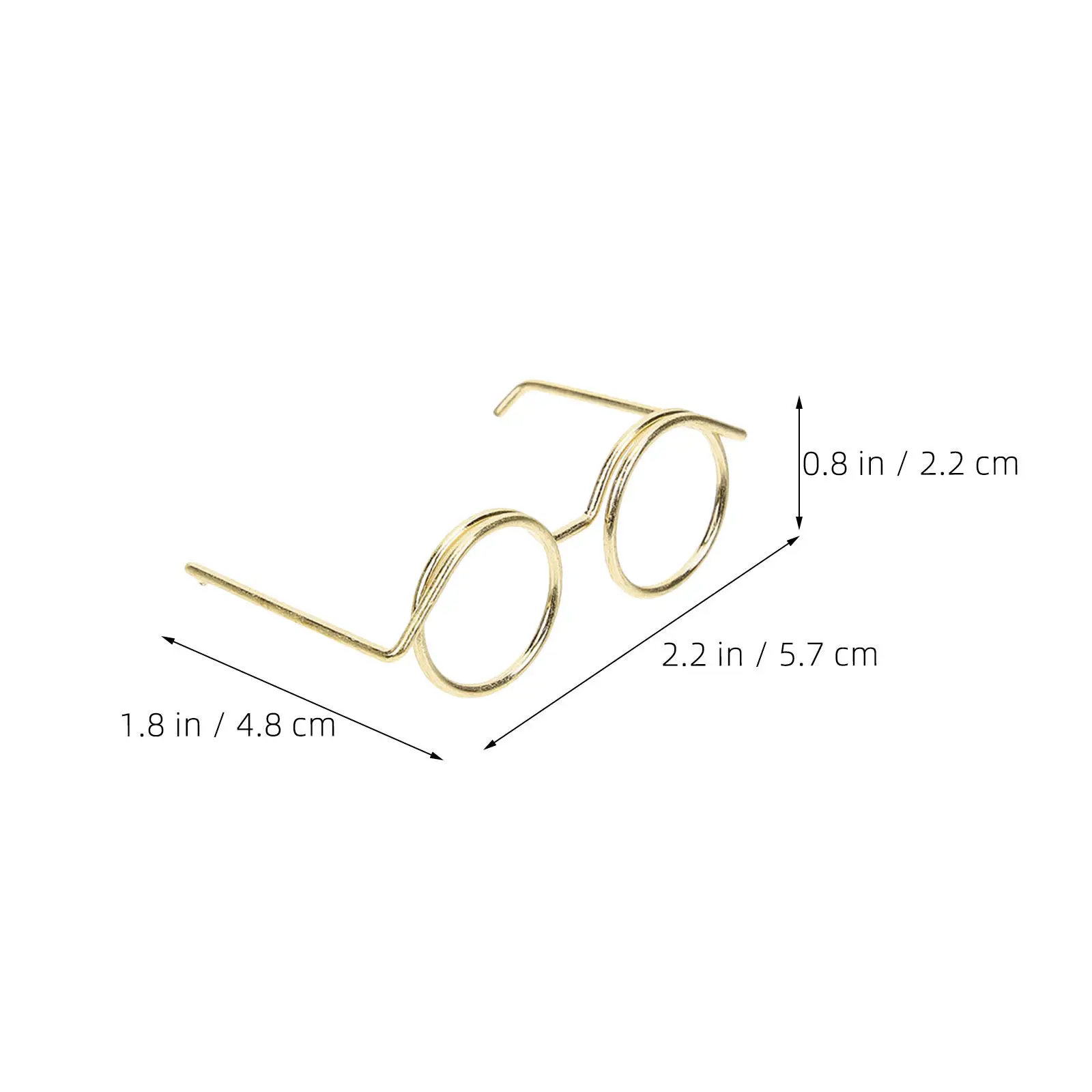 15Pcs Mini Glasses Wire Metal Eyewear for Dollhouse Accessories Creative DIY Crafts Photo Props Golden Dollhouse Eyewear Props