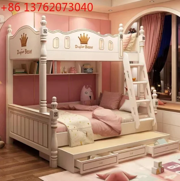 Modern Multi-Functional Bunk Bed with Revolving Slide Hot Sale Direct Factory Sale Double Bed Storage for Children's Bedroom