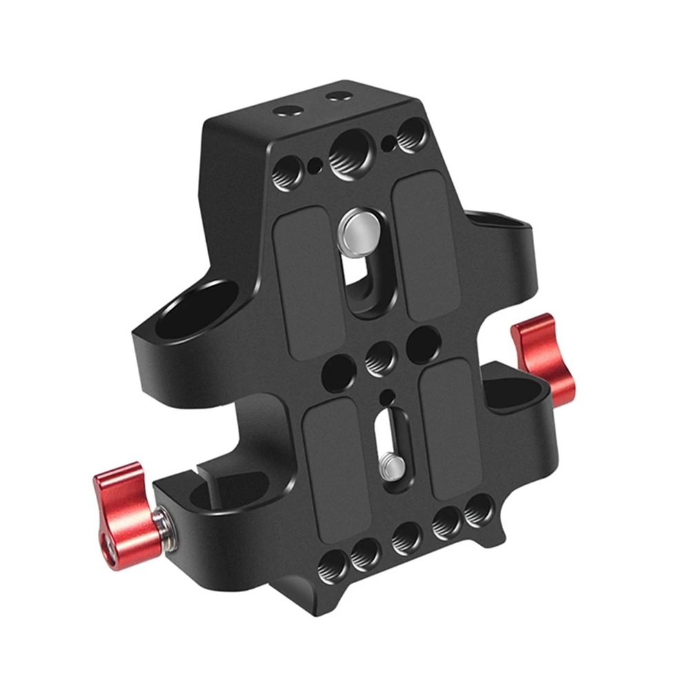 Well Made-Universal Base Plate With Dual 15Mm Pole Rail Clamps For Camera Cage Base Plate Tripod Mounting Plate Camera Accessori