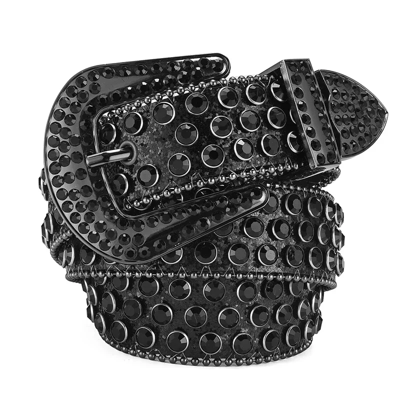 

Men's Jeans Rhinestone Large Size Belt Women's Belt Western Denim Shiny Rivet Design Leather HipHop Punk Rock Y2K Style Belt