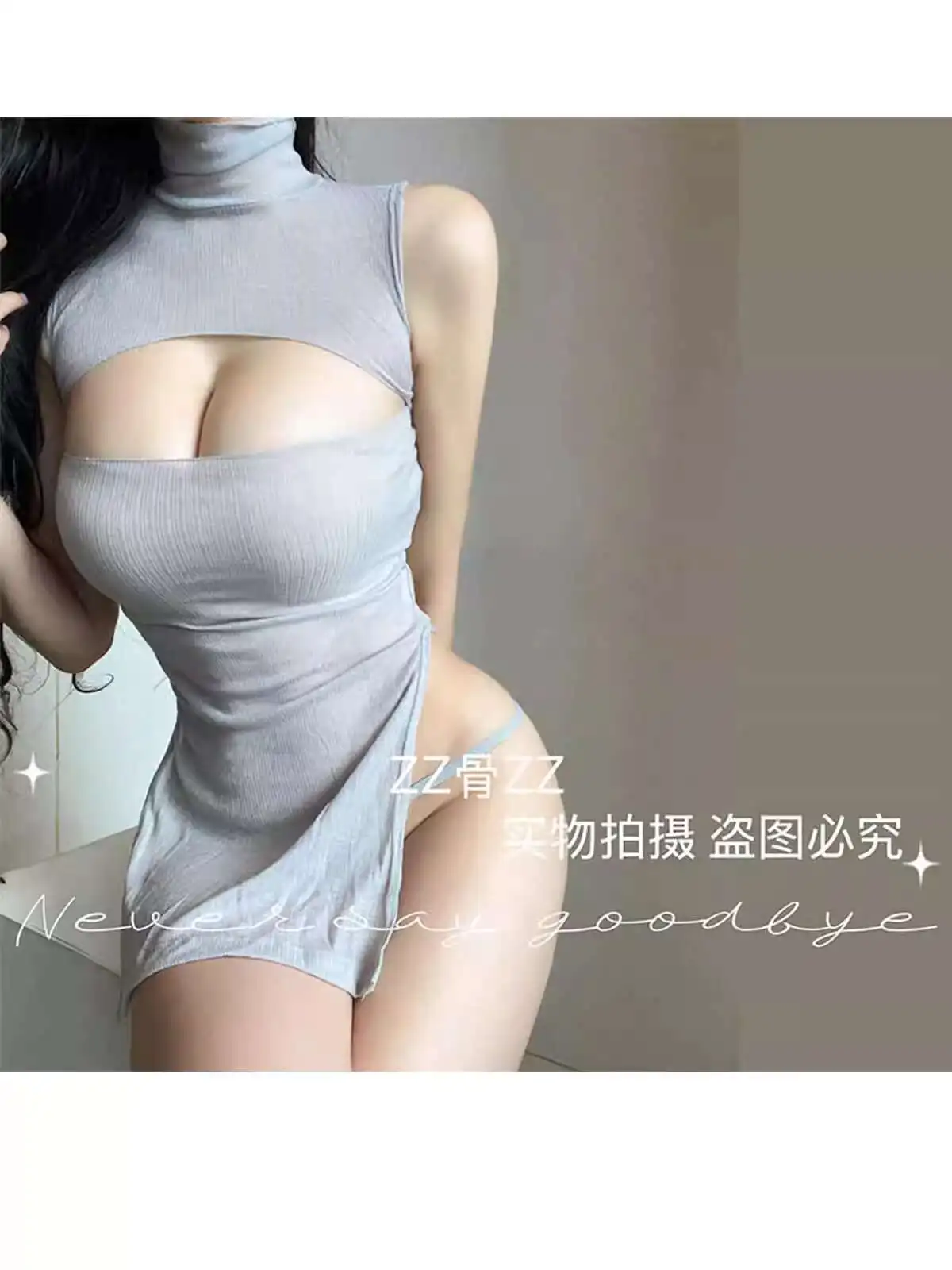 Robe d'été française, Sexy, élégante, Style féminin, fente haute, creuse, transparente, col haut, fine, mode femmes, 7EH9