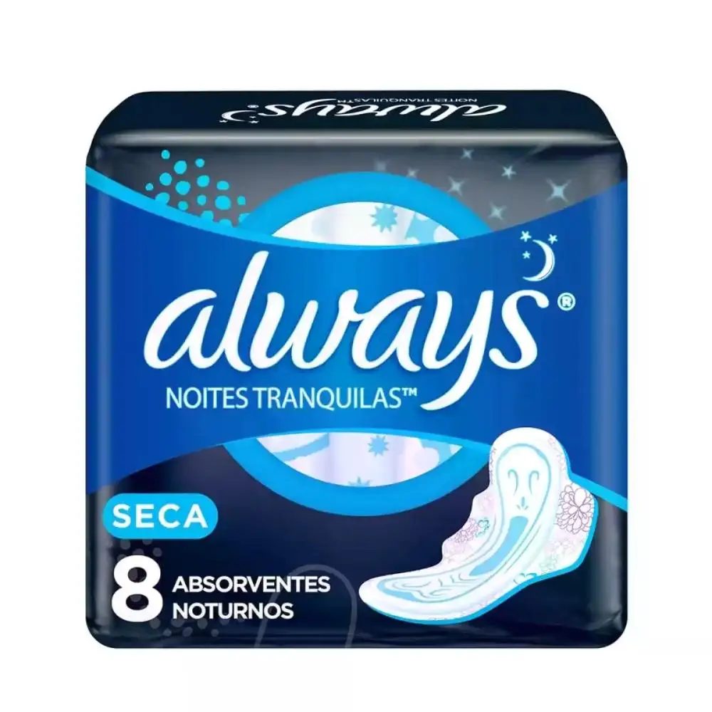 Absorbent Dry Quiet Nights 8 Units C/Abas Always