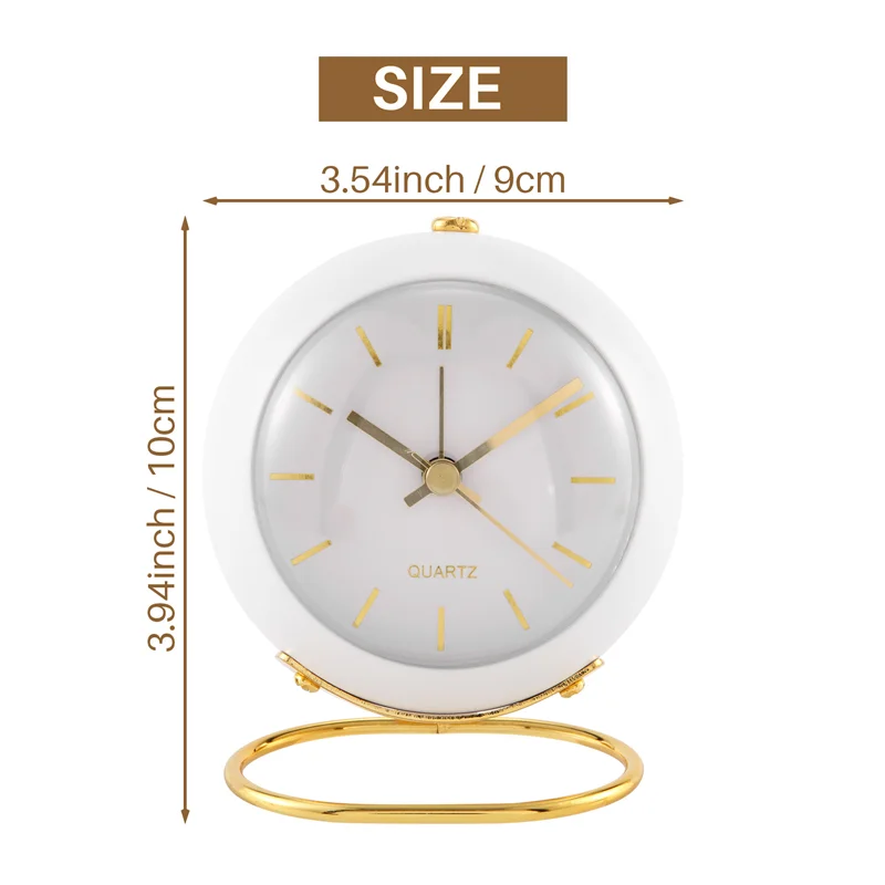 Настольные будильники на батарейках с подсветкой, бесшумные аналоговые маленькие часы в стиле ретро, настольные прикроватные будильники, декор-ABPP
