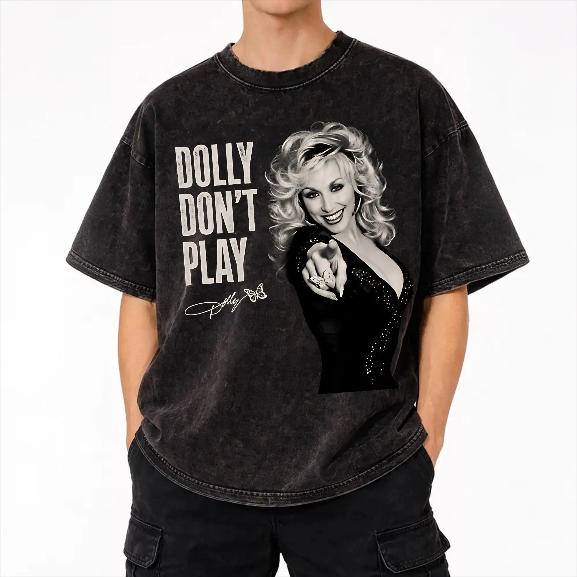 Summer RIP Dolly Parton Washed Shirt Outfit Oversize T-Shirts  for Men Women Tee Shirt
