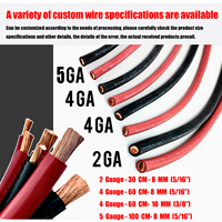 5AWG 2 4 Gauge Battery Inverter Positive Negative Cables Set 33mm2 100cm M8 M10 For Tesla Toyota Honda Truck Camper RV HEV BEV