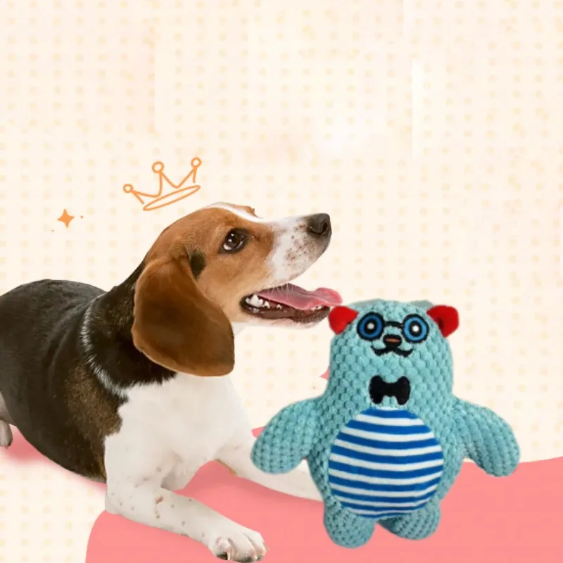 

Pet Dog Molar Toy Vent Training Corduroy Monkey Pig Voice Plush Toy Dog Tooth Cleaning Supplie Dog Toys for Large Dogs