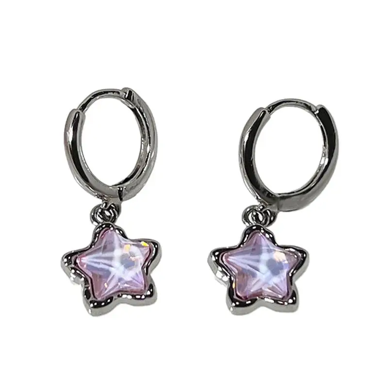 Egirl Y2K EMO 2000s Harajuku Goth Vintage Jewelry Accessories, Gothic Cute Dream Fairy Moonlight Stone Star Pendant Earrings