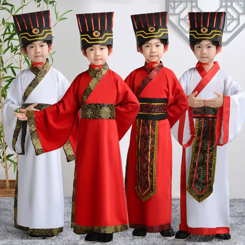 

Spring Autumn Perform Children Hanfu Costumes Baby Dress Set Ancient Boy Tang Suit Cosplay Stage Kids Outfit New Year Clothing