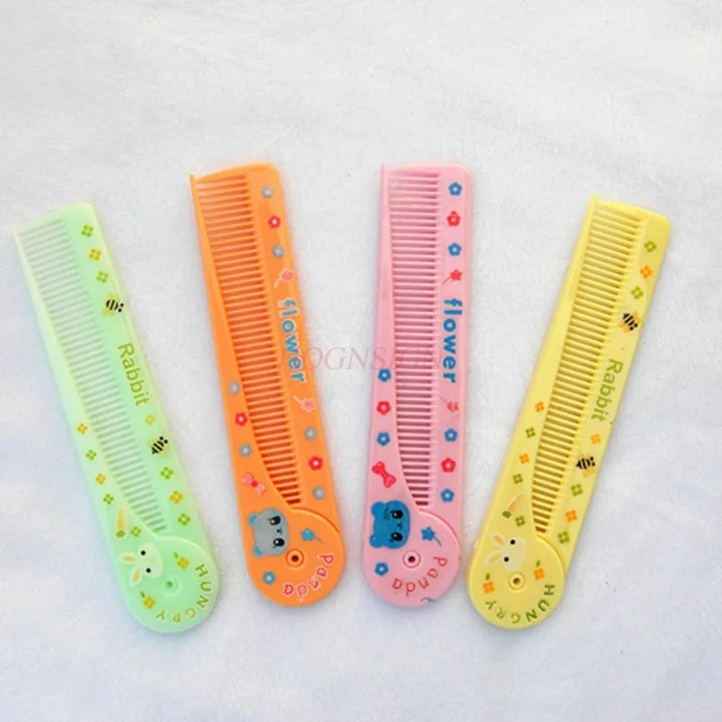 1PCS Cute Cartoon Folding Comb for Kids Portable Pointed Tail Comb for Children Boys Girls Baby Hair Care Brushes and Comb