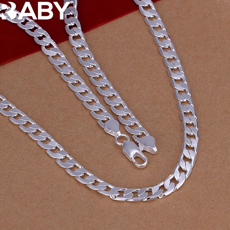 

Fine 925 Sterling Silver Necklace Exquisite Noble Luxury Gorgeous Charm Fashion 6MM Men Solid Wedding Chain Women Jewelry