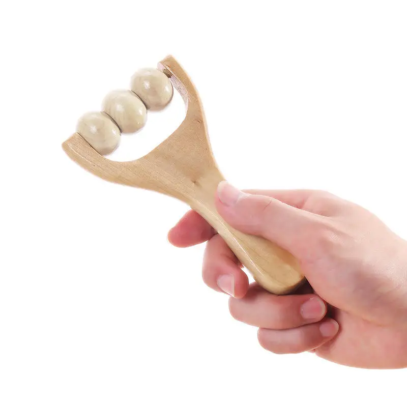

1/2Pcs Wooden Massager Manual Roller Massage Tool Portable Meridian Dredging Massager Relax Muscles Bead Gear Style