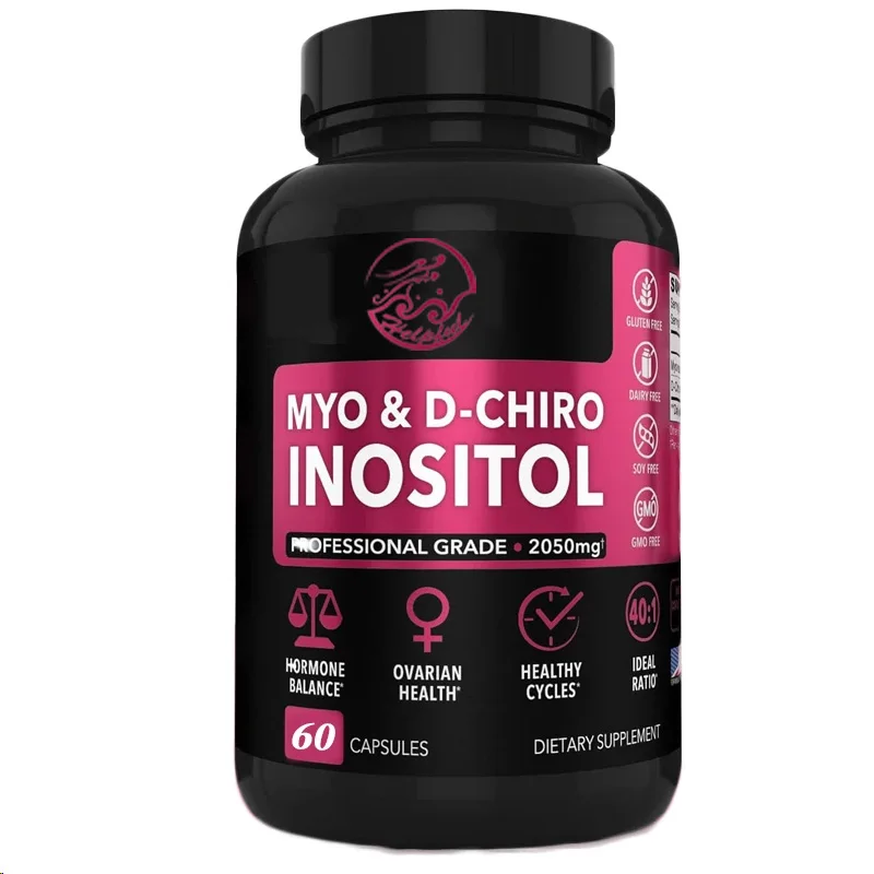 Inositol 60 capsules 40:1 hormonal balance vitamin B8 female fertility supplement, regulating menstrual cycle, ovarian health