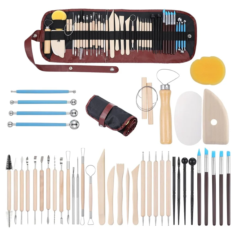

AT84-43PCS Pottery Tools Clay Sculpting Tools Polymer Clay Tools Kit Tools For DIY Handcraft