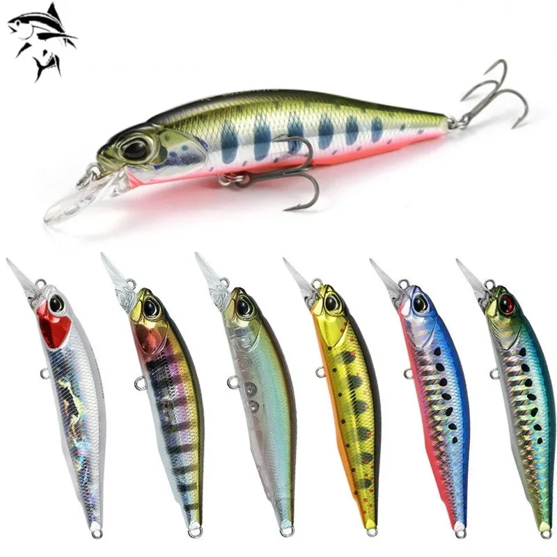 Laser Minnow Fishing Lure 77MM 8.4G Pesca Hooks Fish Wobbler Tackle Crankbait Artificial Hard Bait Swimbait