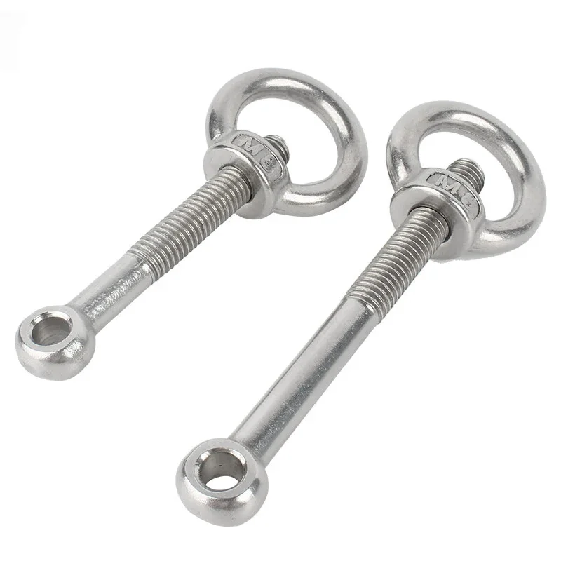 1-2set M5 M6 M8 M10 M12 304 Stainless Steel Live Joint Bolt Suspension Eye Nut Lifting Nuts Screw Ring Set GB798