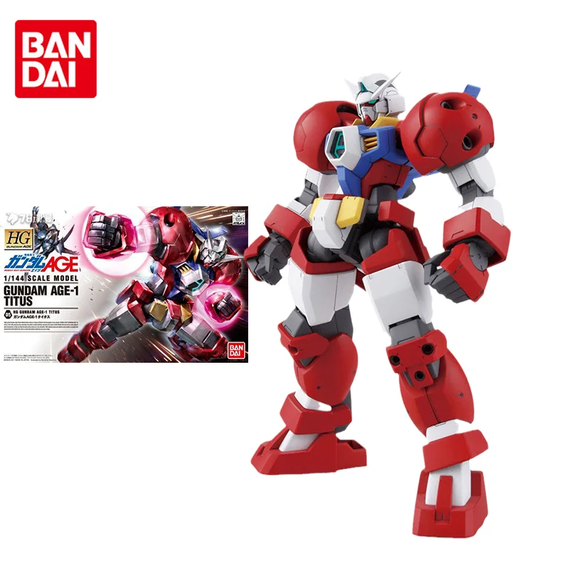 Bandai Original Gundam Model Kit Anime Figure HG AGE 1/144 Age-1 Gundam Titus Action Figures Toys Collectible Gifts for Children