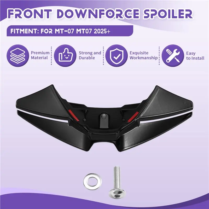 สปอยเลอร์ปีกหลังแบบแอโรไดนามิกสำหรับลิ้นหน้ารถมอเตอร์ไซค์ MT-07 MT07 ปี 2025+
