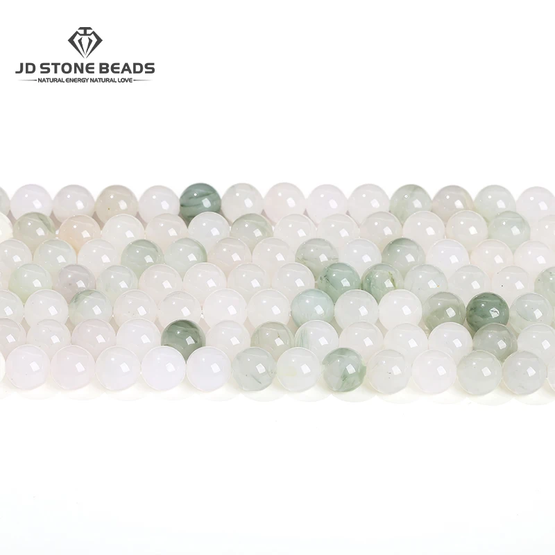 Natural Ice Green Jade Beads Round Loose Spacer Jades Beads For Jewelry Making Diy Bracelet Necklace Accessories 4 6 8 10mm 15”