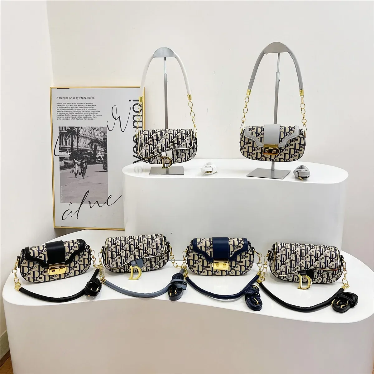 2025 Women's Boho Embroidery Saddle Bag Mini Canvas Convertible Crossbody Shoulder Rustproof Hardware