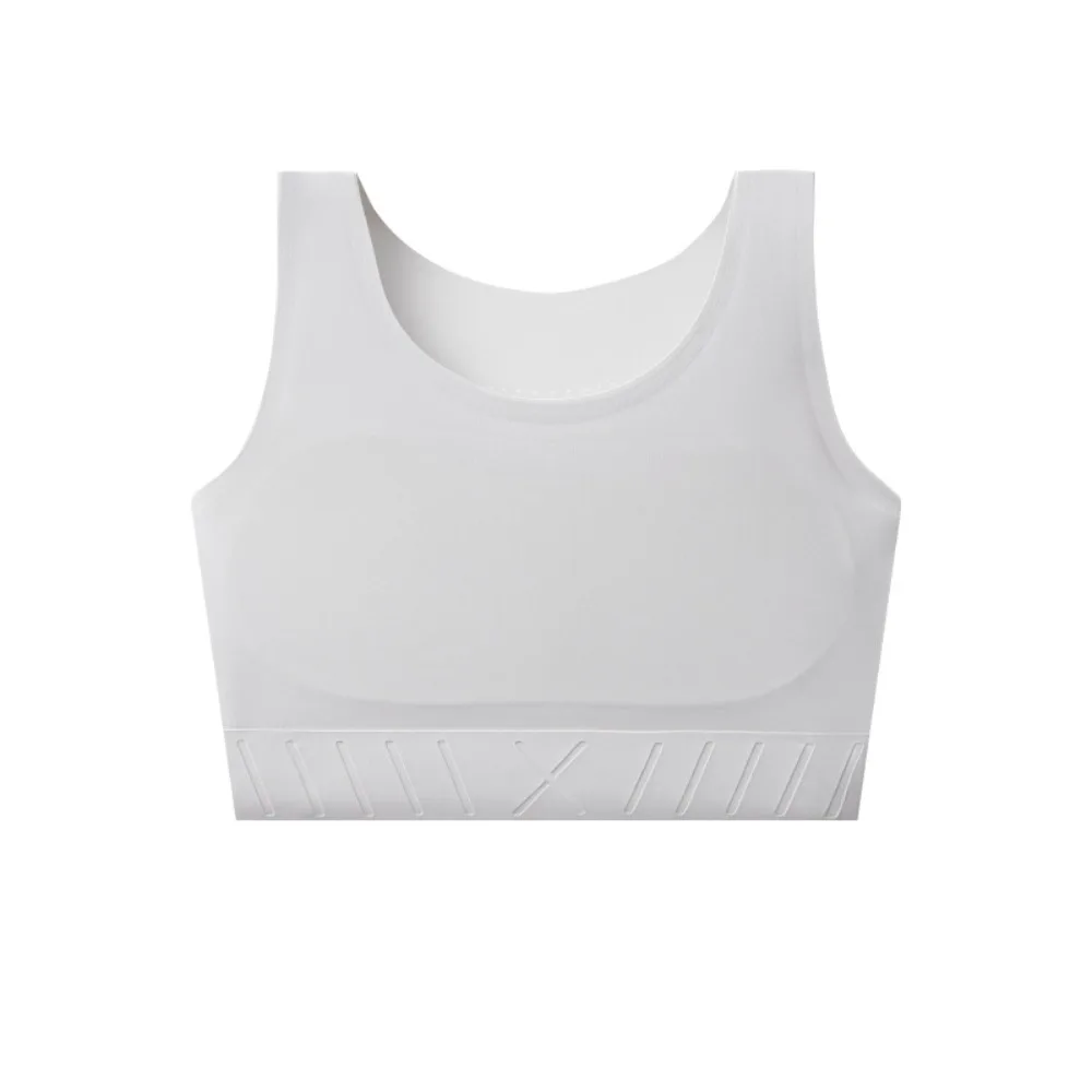 

Solid Color Breast Binding Wireless Sport Bra Slim Ice Silk Underwear for Women U Neck Ultra-thin Girls Seamless Bra Yoga