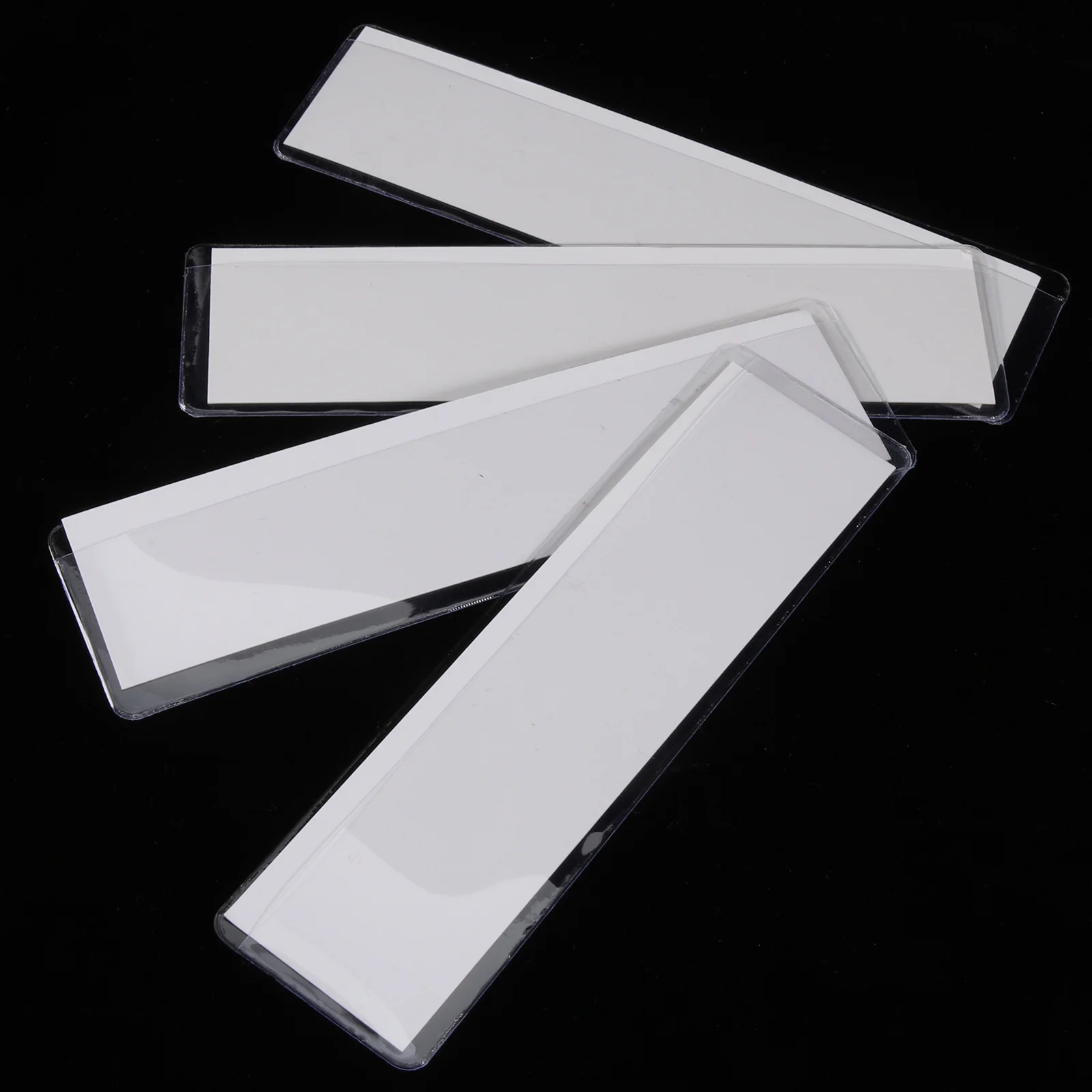 

1 Set Clear Adhesive Index Card Pockets Self-Stick Label Holders For Id Material Cards Transparent Organizing Supplies Reusable