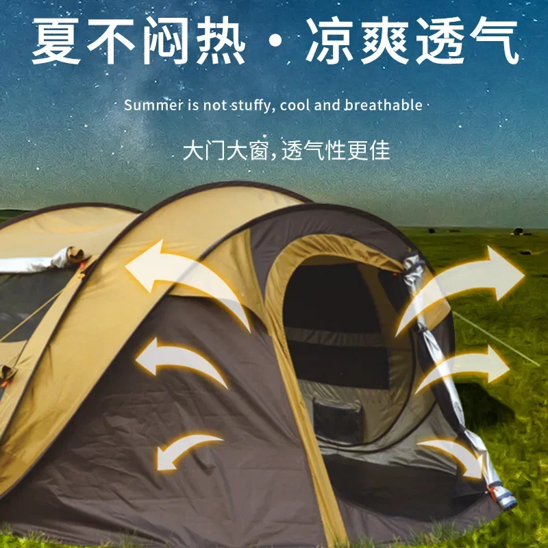 Manufacturer wholesale quick-open tent new waterproof holiday camping 2023 cross-border outdoor tent thickened silver coating