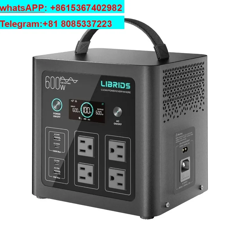 Portable Power Station 600W 640Wh, Solar Generator, LiFePO4 Battery, 1200W Surge, 1.5H Fast Charge, 10ms UPS, CPAP Backup