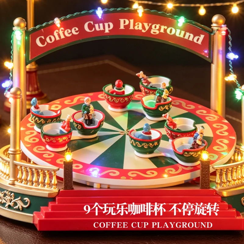 Official New Product: Spinning Cup Playground Music Box - Birthday Gift for Girls Home Decor Living Room Decoration