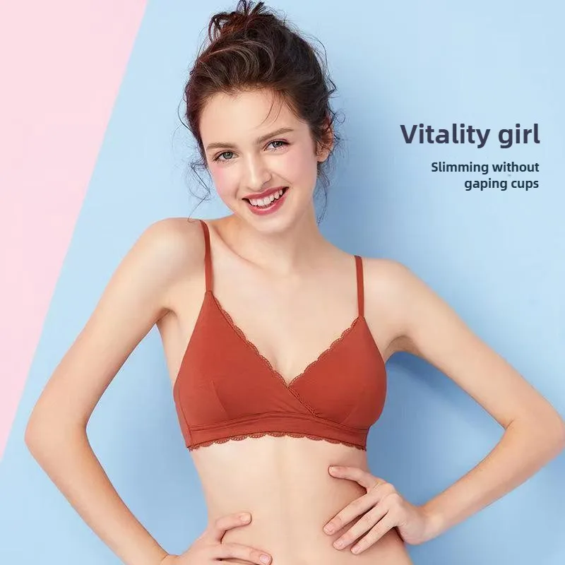 حمالة صدر على شكل مثلث للفتيات من MISS EMILY بدون أسلاك داخلية، مريحة، قابلة للتنفس، بدون خياطة، حمالة صدر صغيرة، نمط رفيع #1