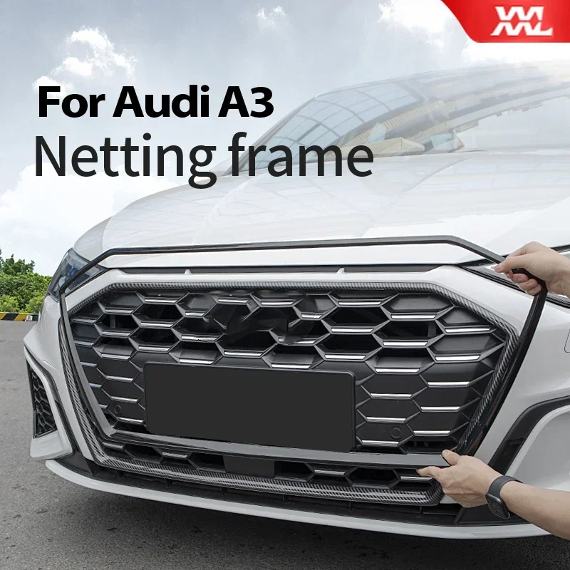 Car Grille Grid Trim Frame Stickers For Audi A3 8Y 2021 2020 Sportback Sedan Limousine to Sline S3 Exterior Accessories